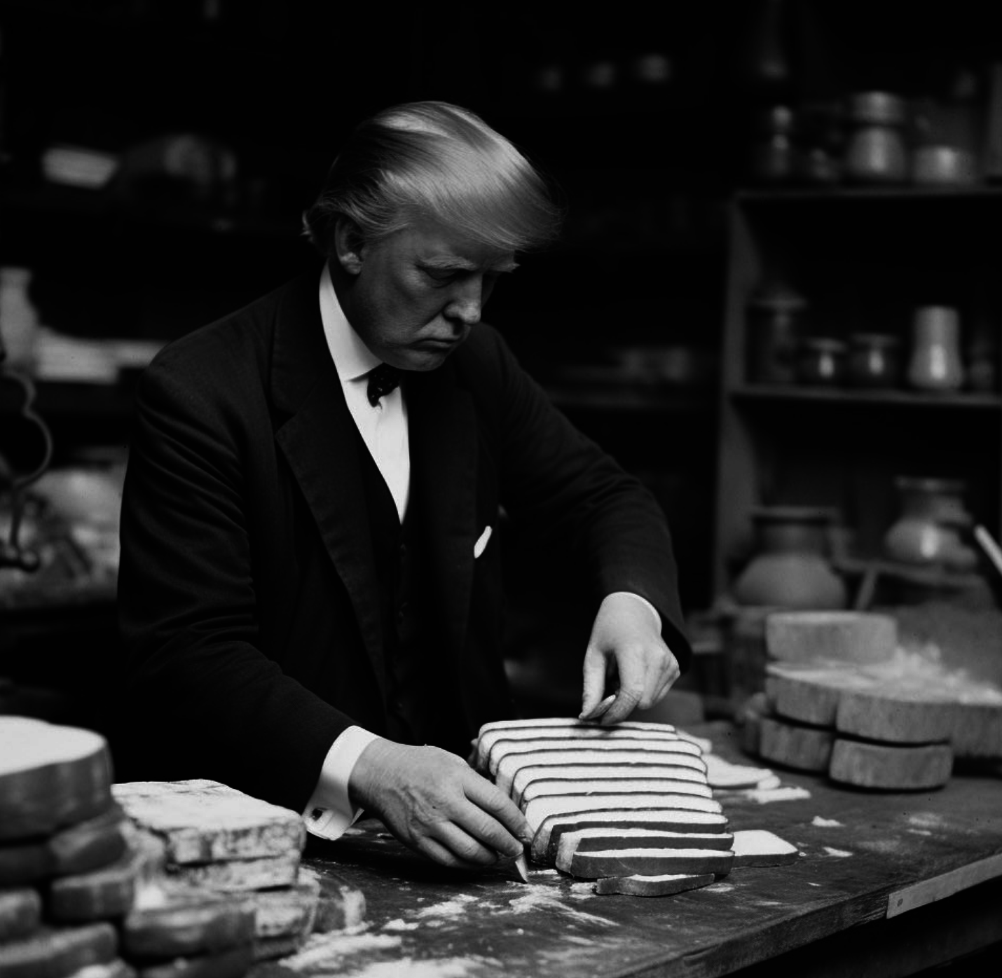 Trump slicing bread