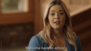 person saying, welcome back to school