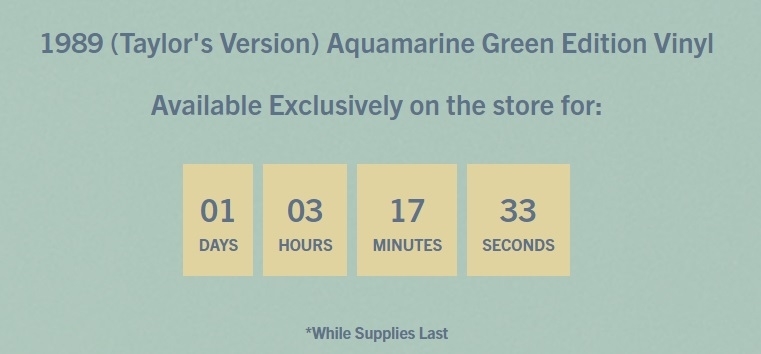 A countdown for Taylor&#x27;s aquamarine edition