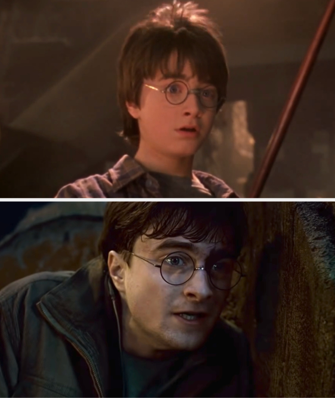 Closeup shots of Harry Potter