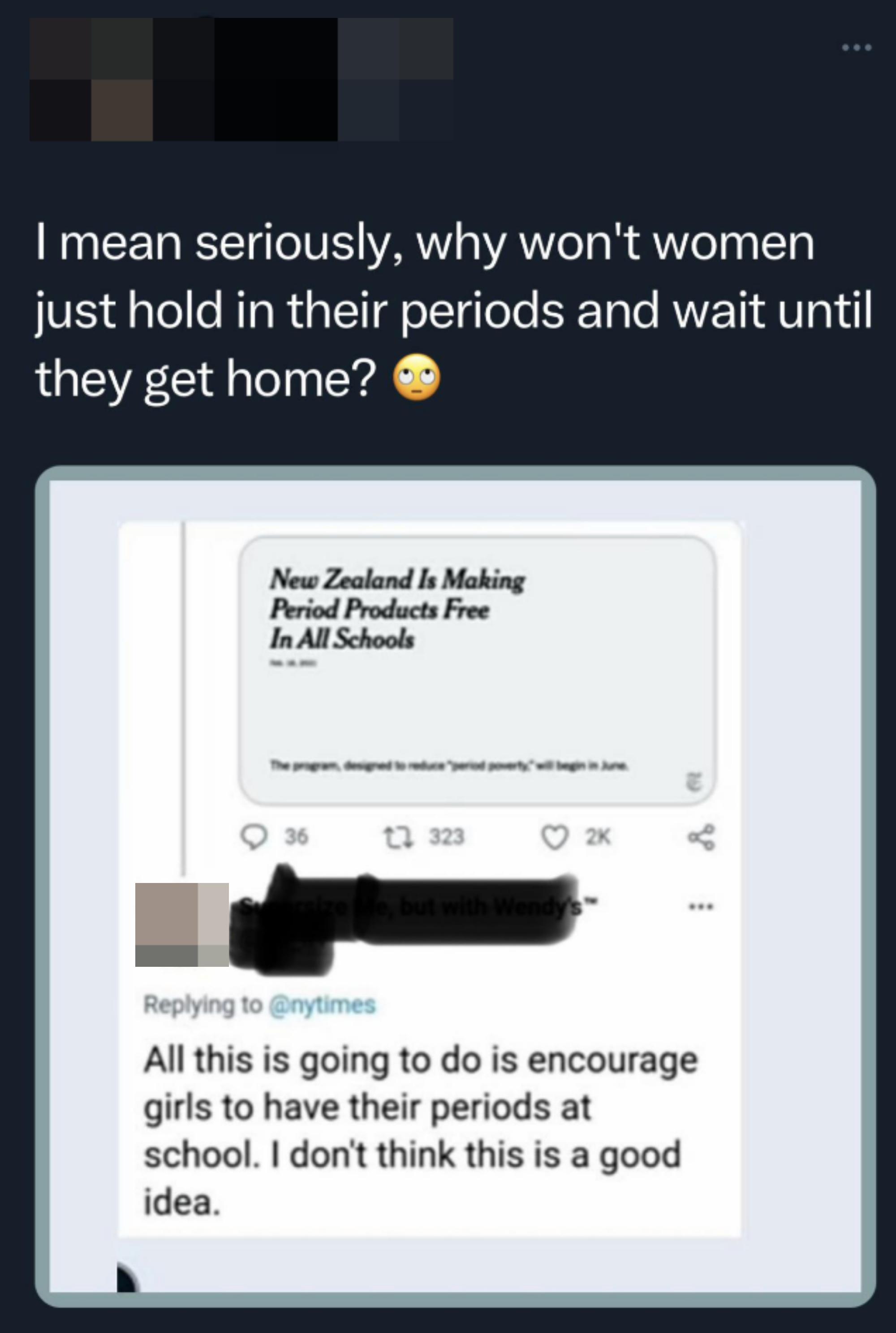 why won&#x27;t women hold it until they get home