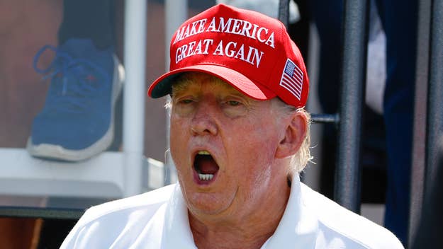donald trump in big red hat