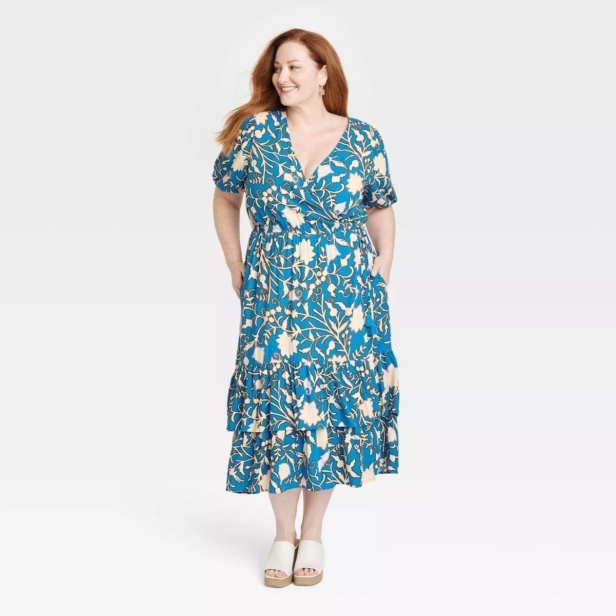 women's dresses casual Simplee Boho Floral Maxi Dress Flowy V Neck Short Sleeve Black Church Clothes For CLOTHING SIZES:XS 上架-B0D4MJ94VK
