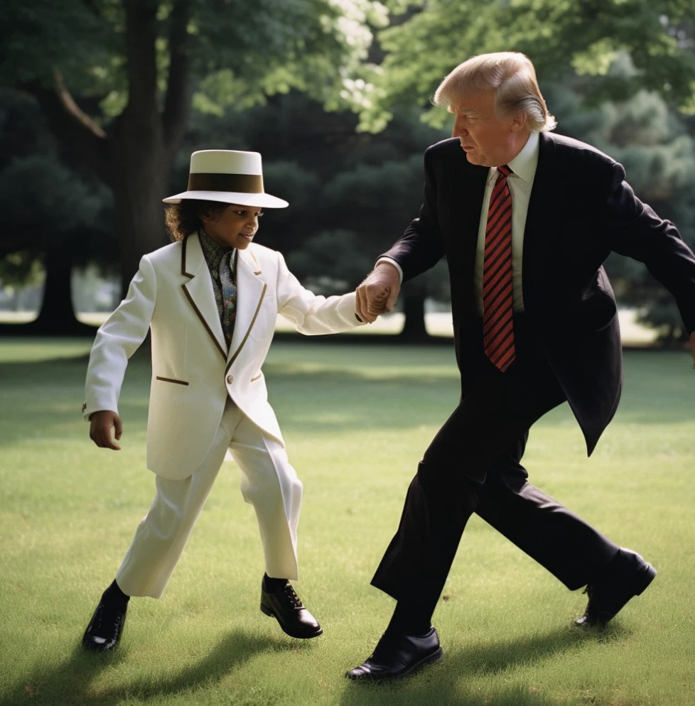 Trump holding a young Michael Jackson&#x27;s hand