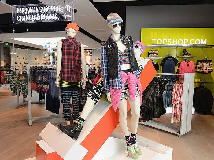mannequins in a store wearing different patterns