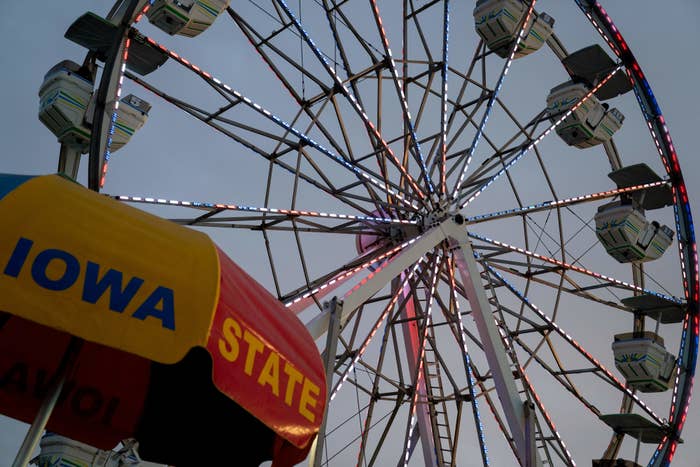 a ferris wheel at the Iowa State Fair