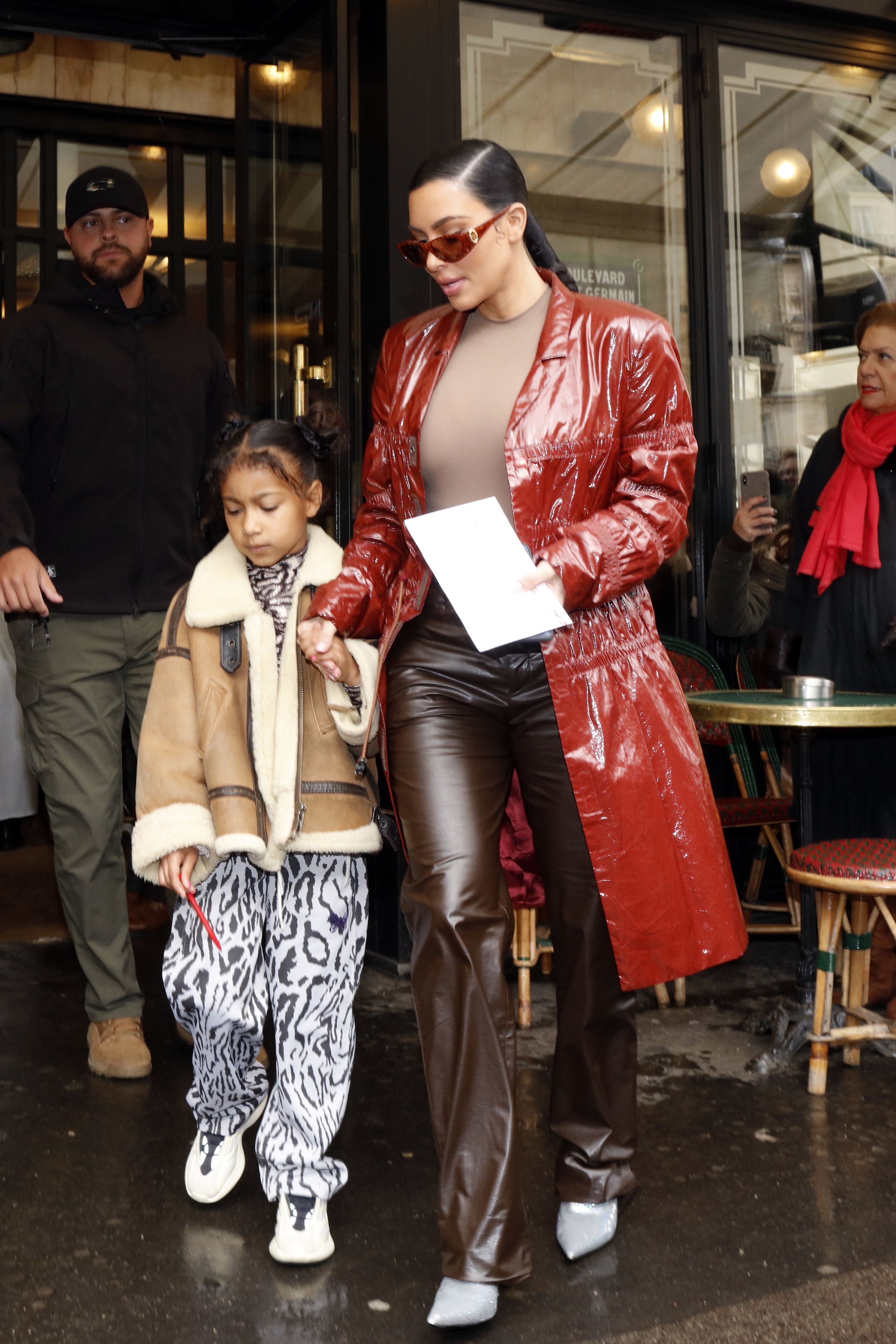 North West wears dad Kanye West's Pastelle jacket in Paris