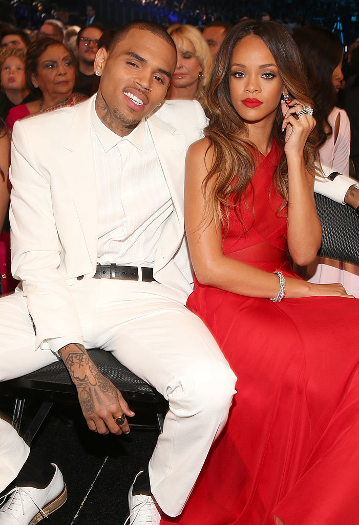 Chris and Rihanna sitting together