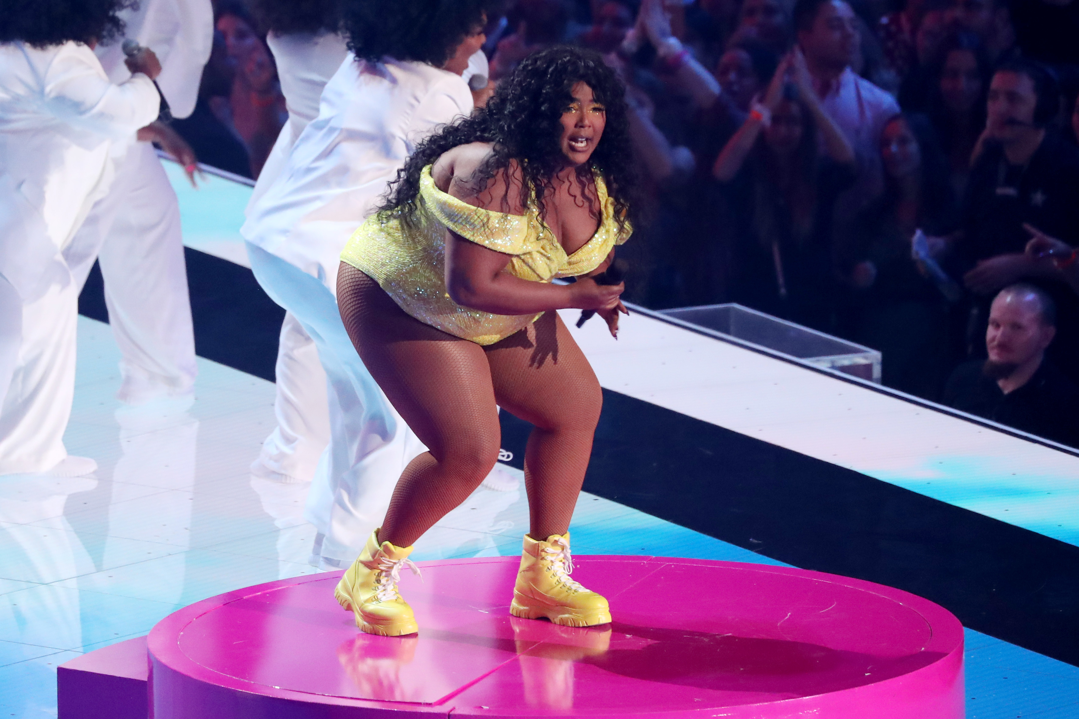 Lizzo dancing onstage