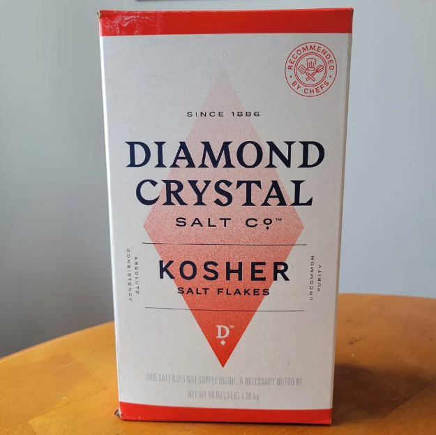 box of Diamond Crystal kosher salt