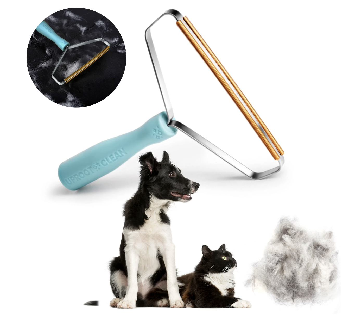 a photo of the lint roller and dogs