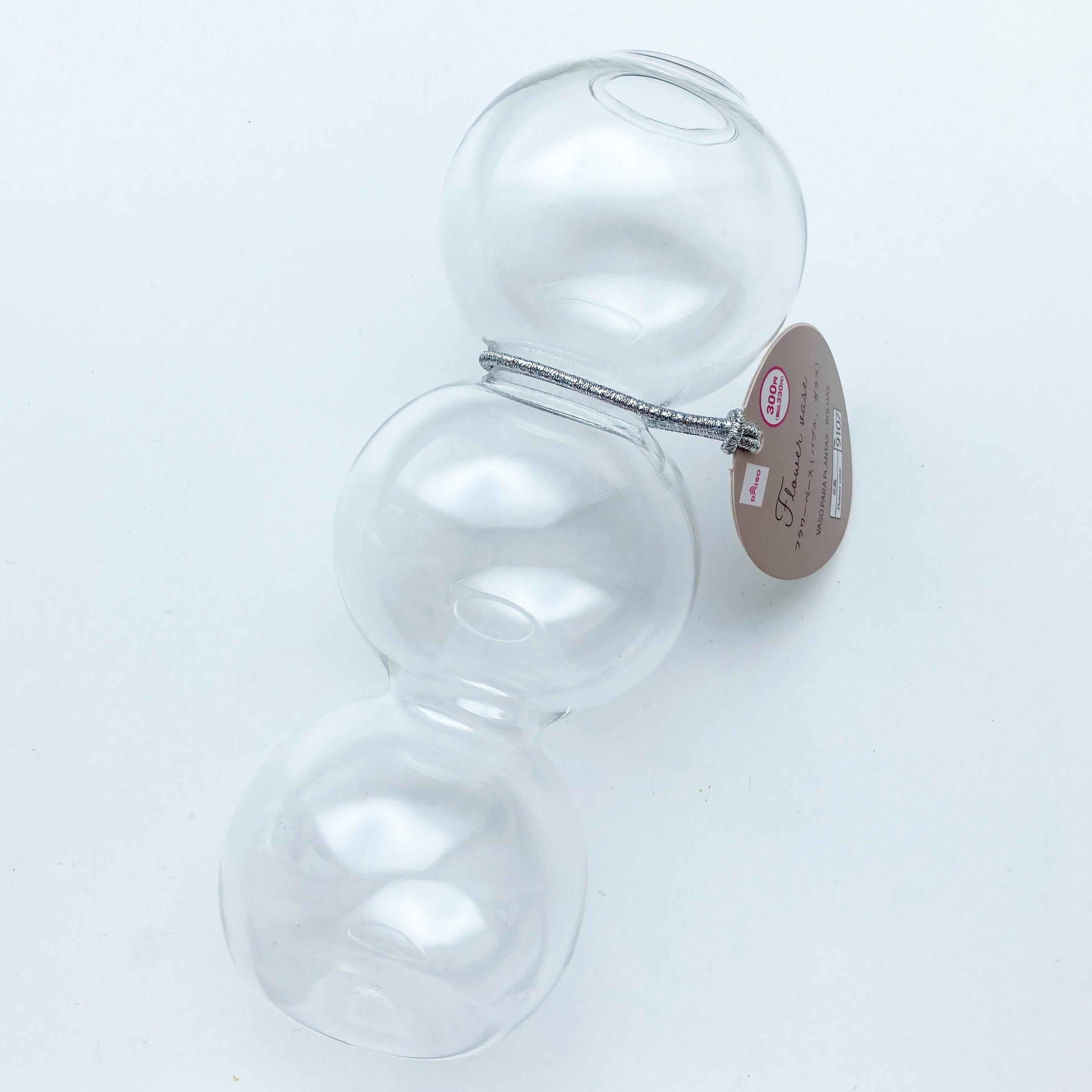 ダイソーのオススメの商品「フラワーベース（バブル、ガラス）」