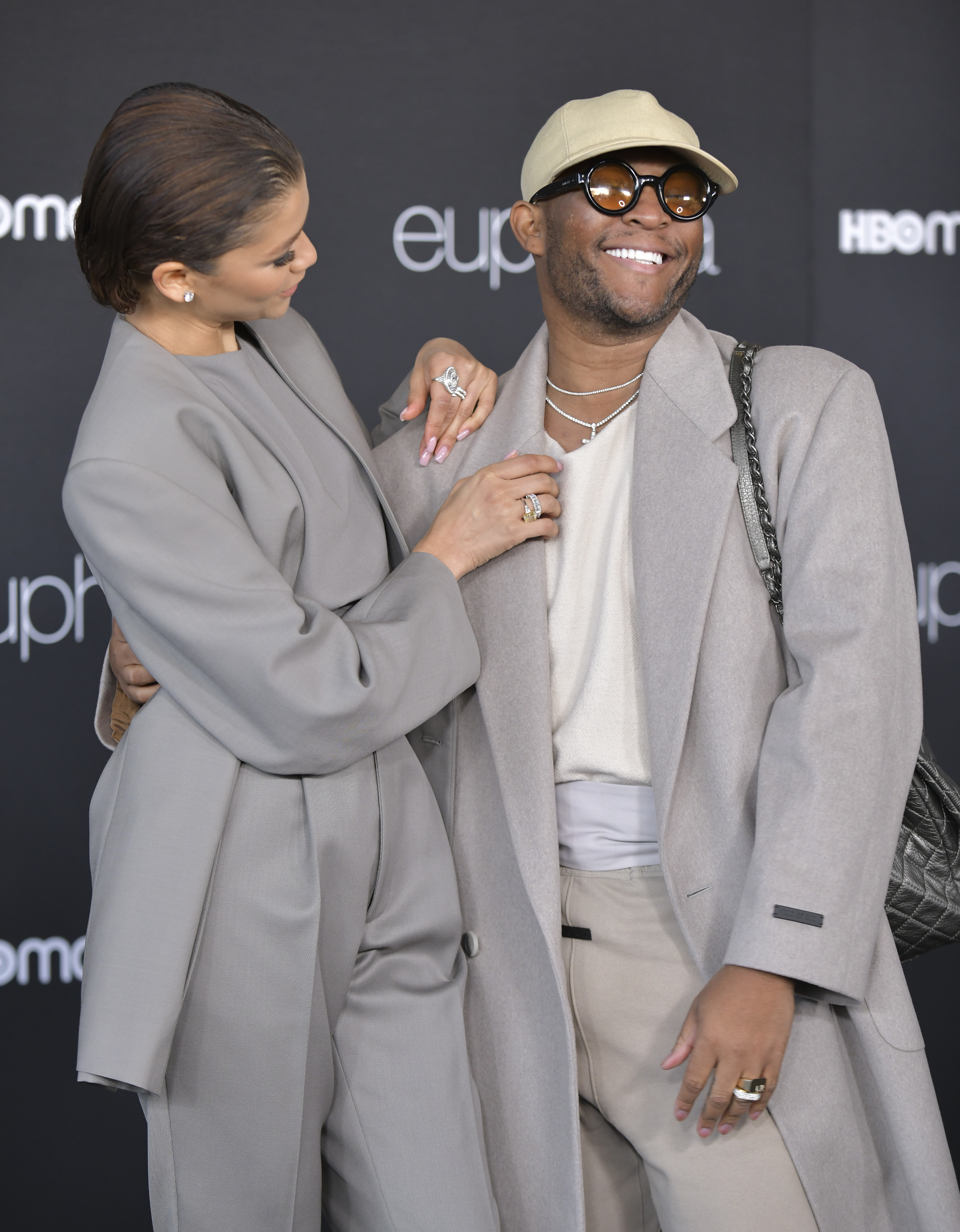 Close-up of Law and Zendaya at a media event