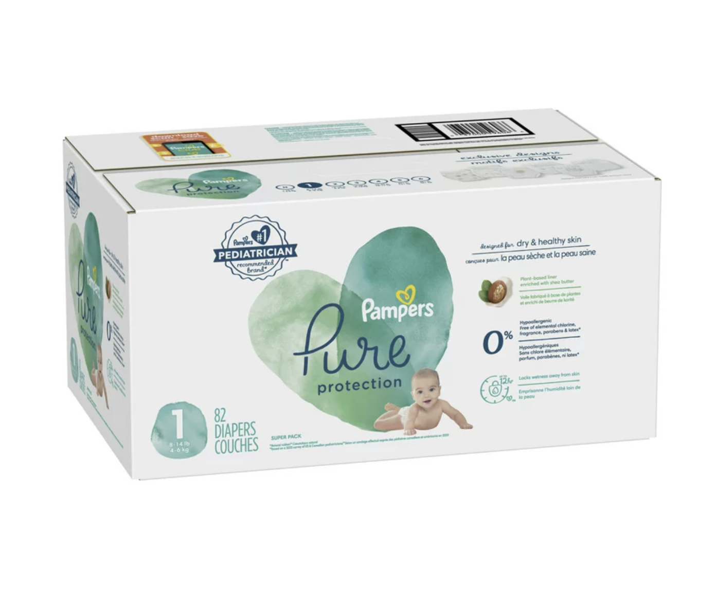 82 pampers pure protection diapers
