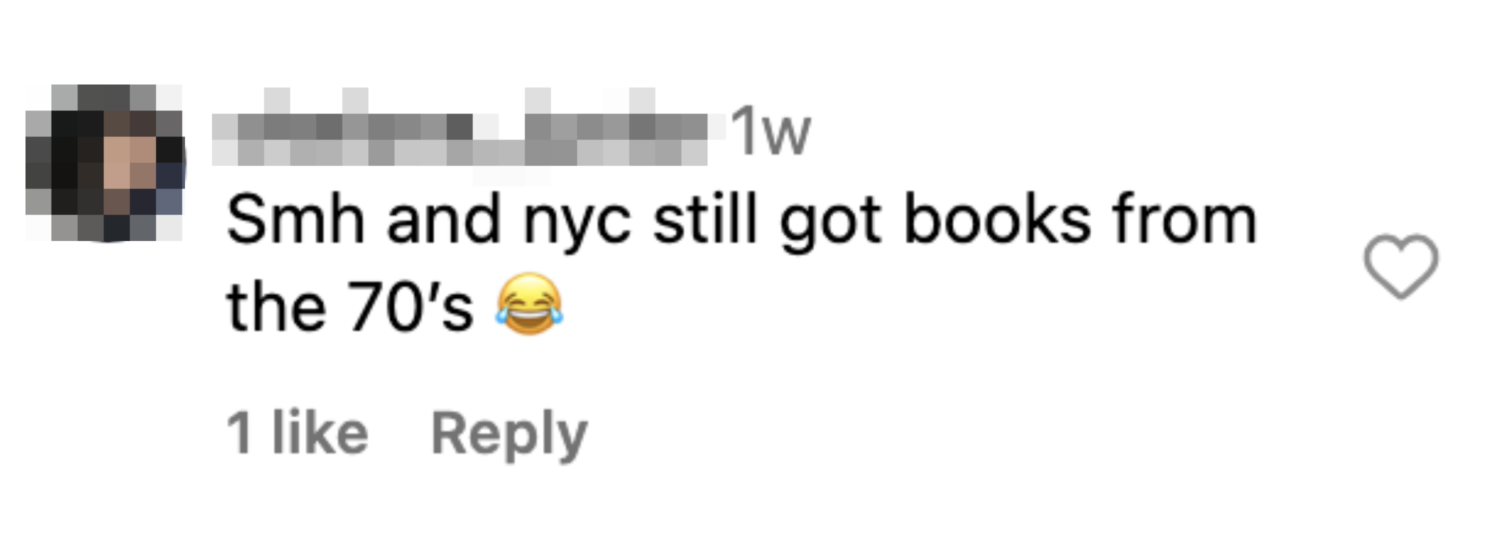 &quot;Smh and NYC still got books from the 70s.&quot;