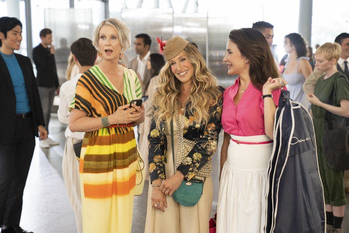 Miranda, Carrie, and Charlotte at an event