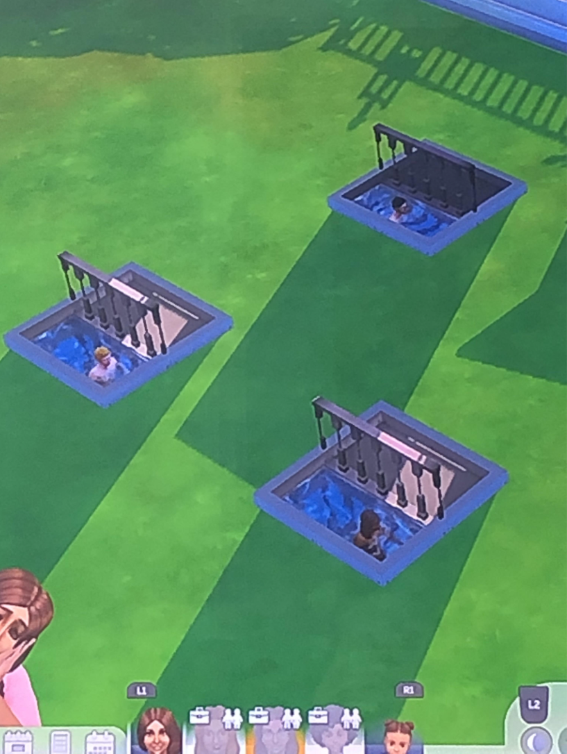 Sims dads locked in the garden