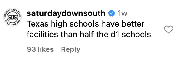 &quot;Texas high schools have better facilities than half the D1 schools.&quot;