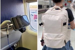 phone holder and travel backpack 