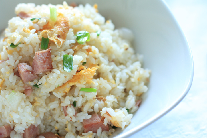 Rice with egg and Spam