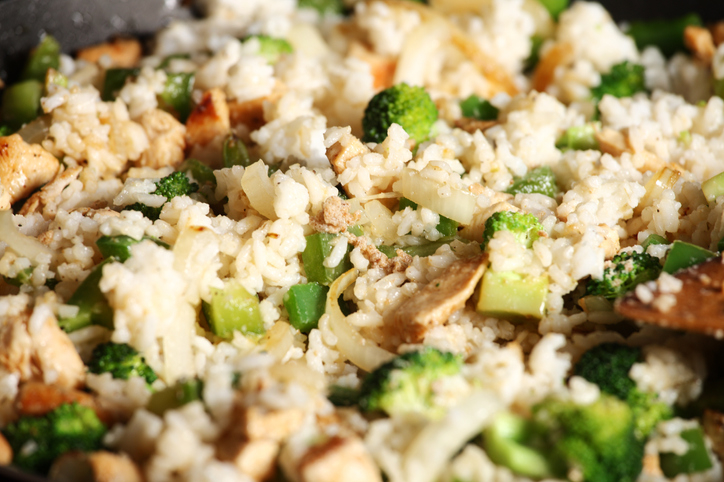 Rice with chicken and veggies