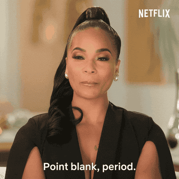 Woman saying &quot;Point blank, period&quot;