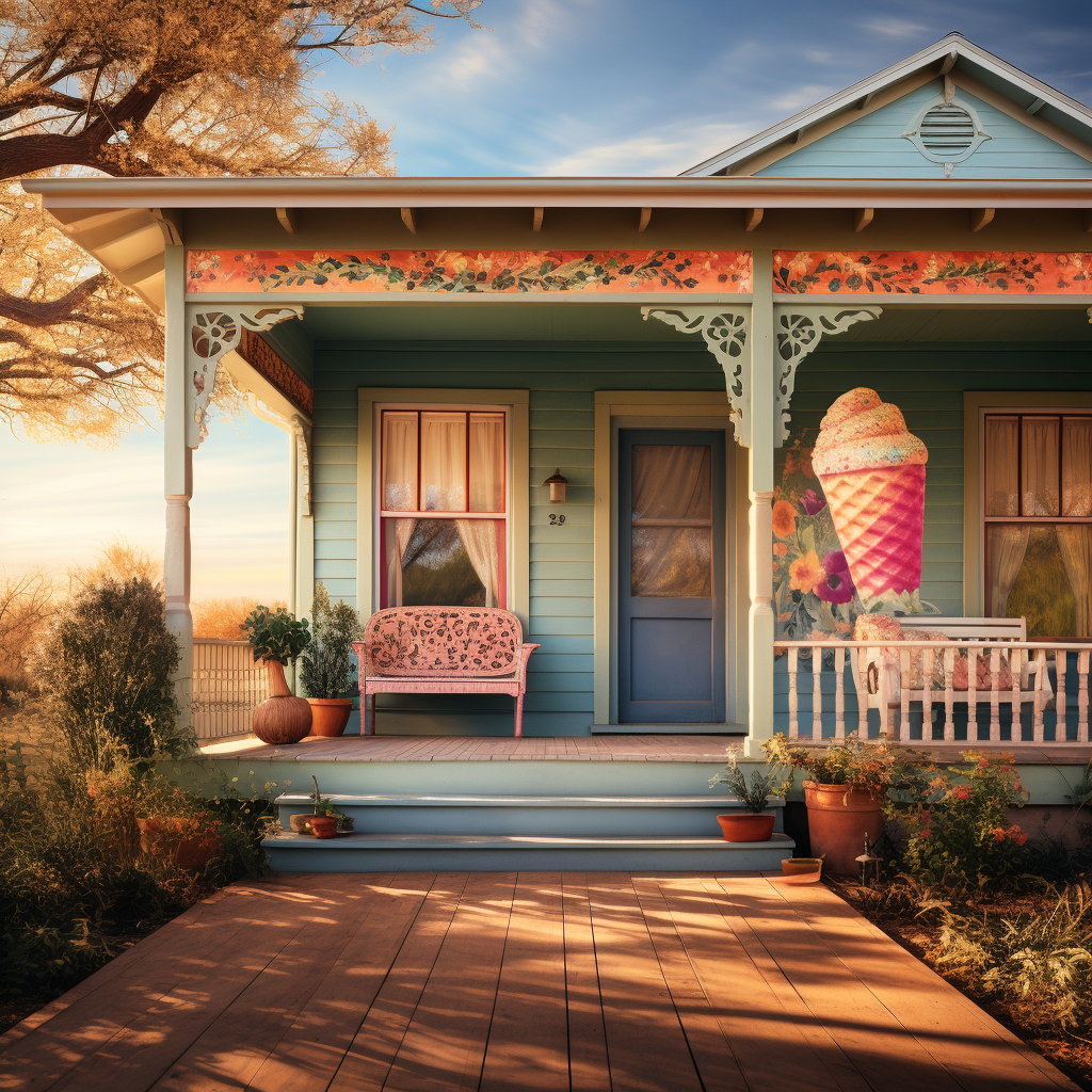 small charming house with a porch