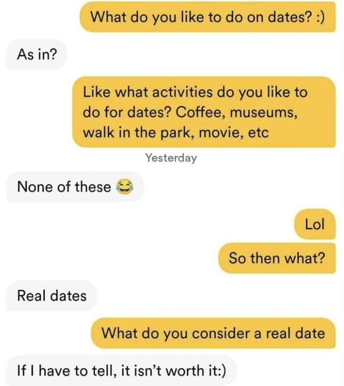 &quot;What do you consider a real date&quot;