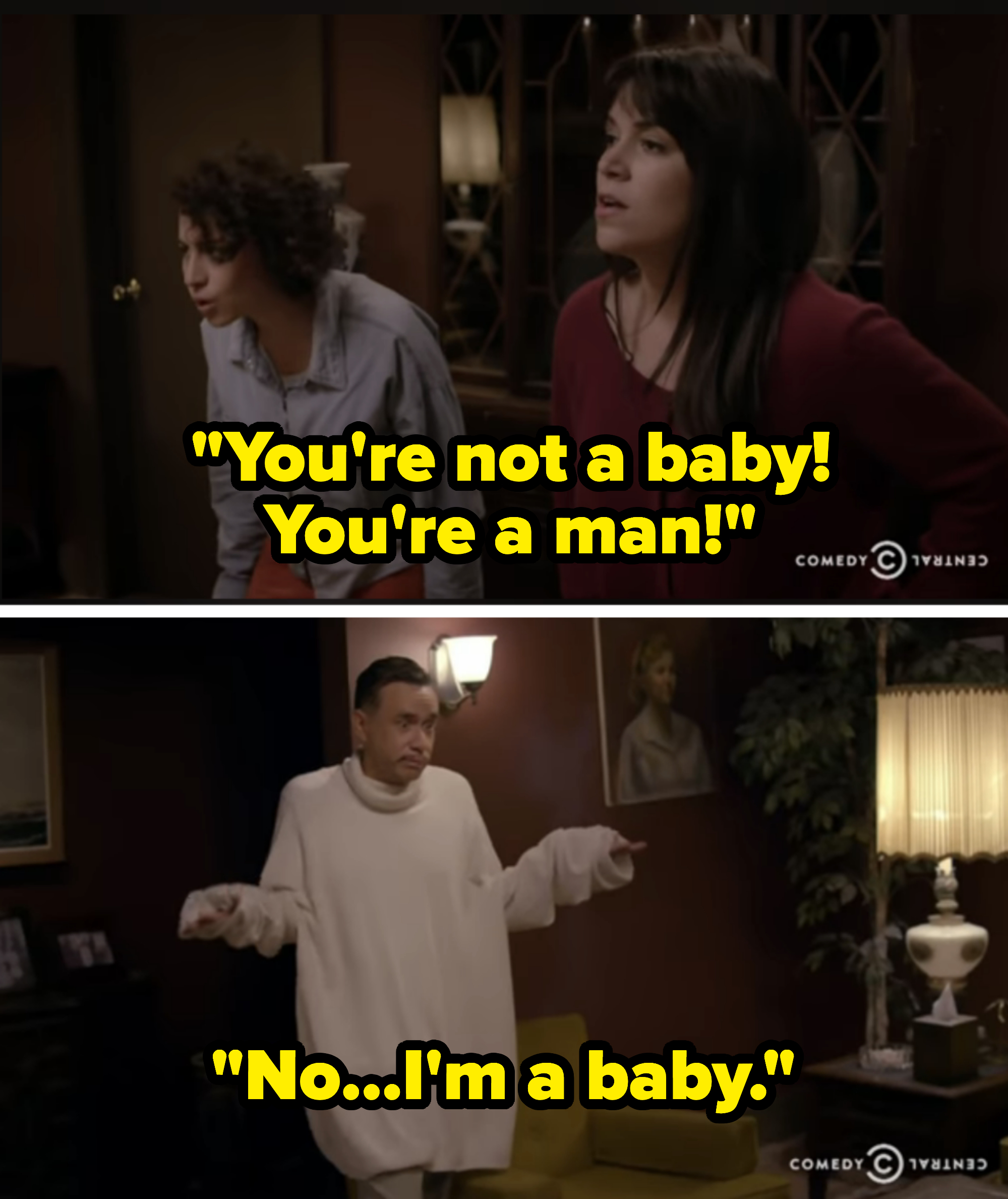 person saying, no i&#x27;m a baby