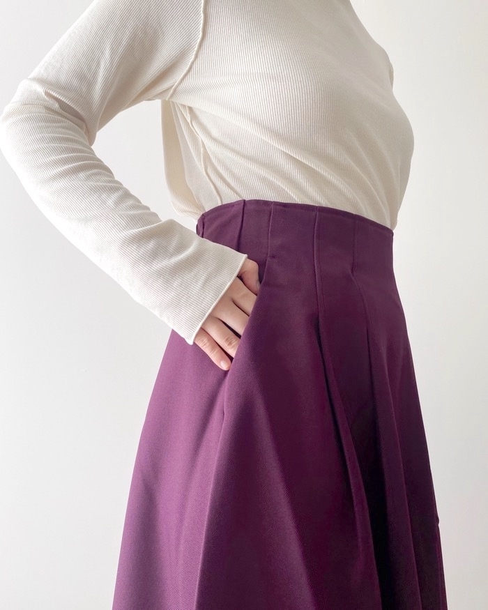 GUのオススメのスカート「ハイウエストフレアミディスカートZ+E」