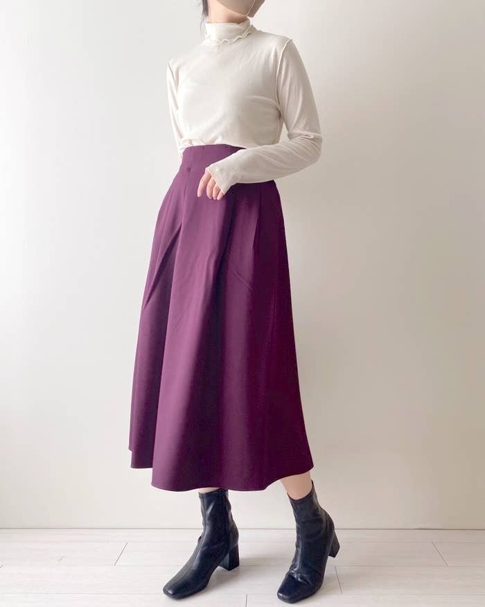 GUのオススメのスカート「ハイウエストフレアミディスカートZ+E」