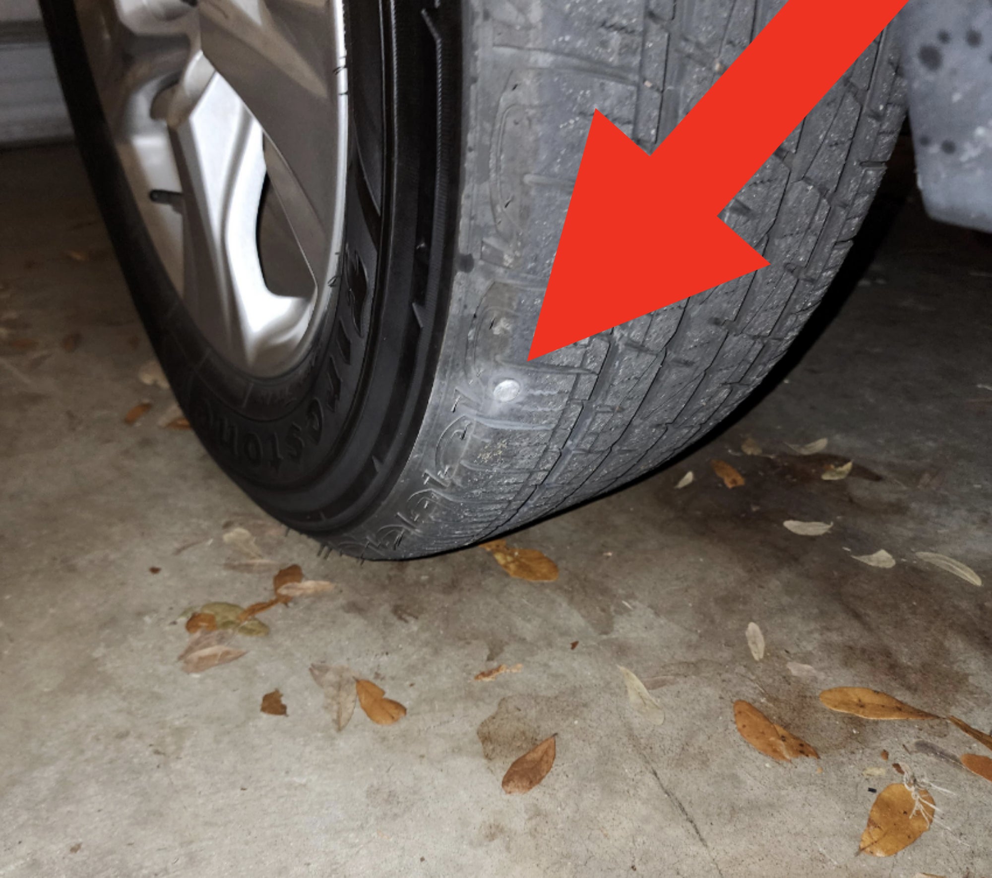 nail in a tire