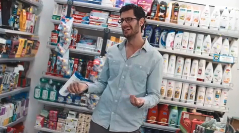 guy in the shampoo aisle