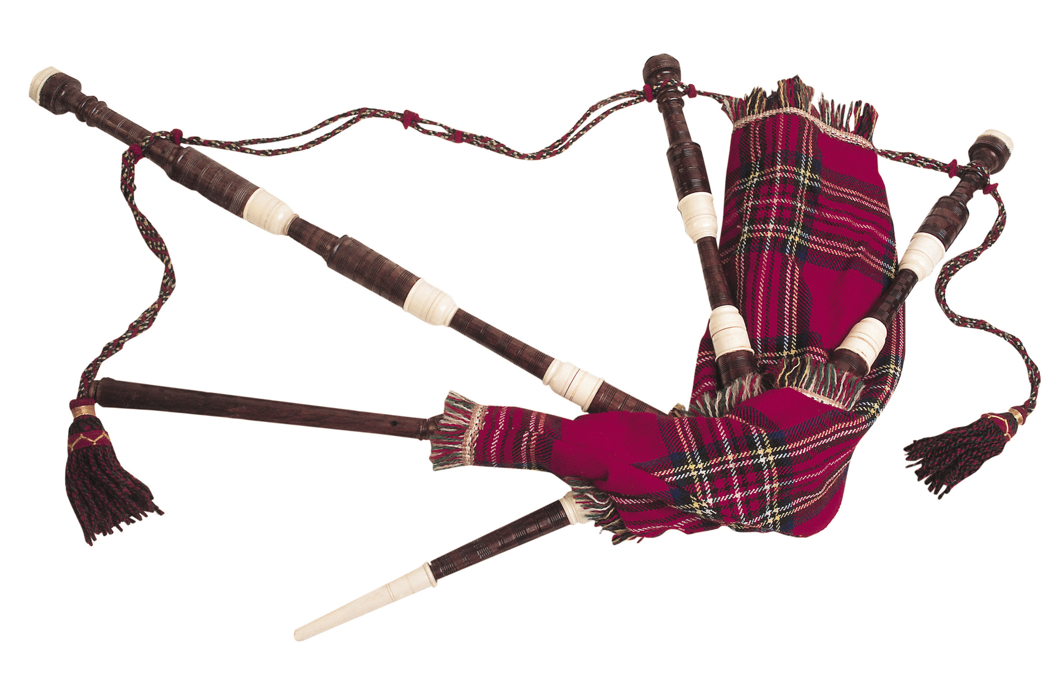 Bagpipes and a tartan scarf