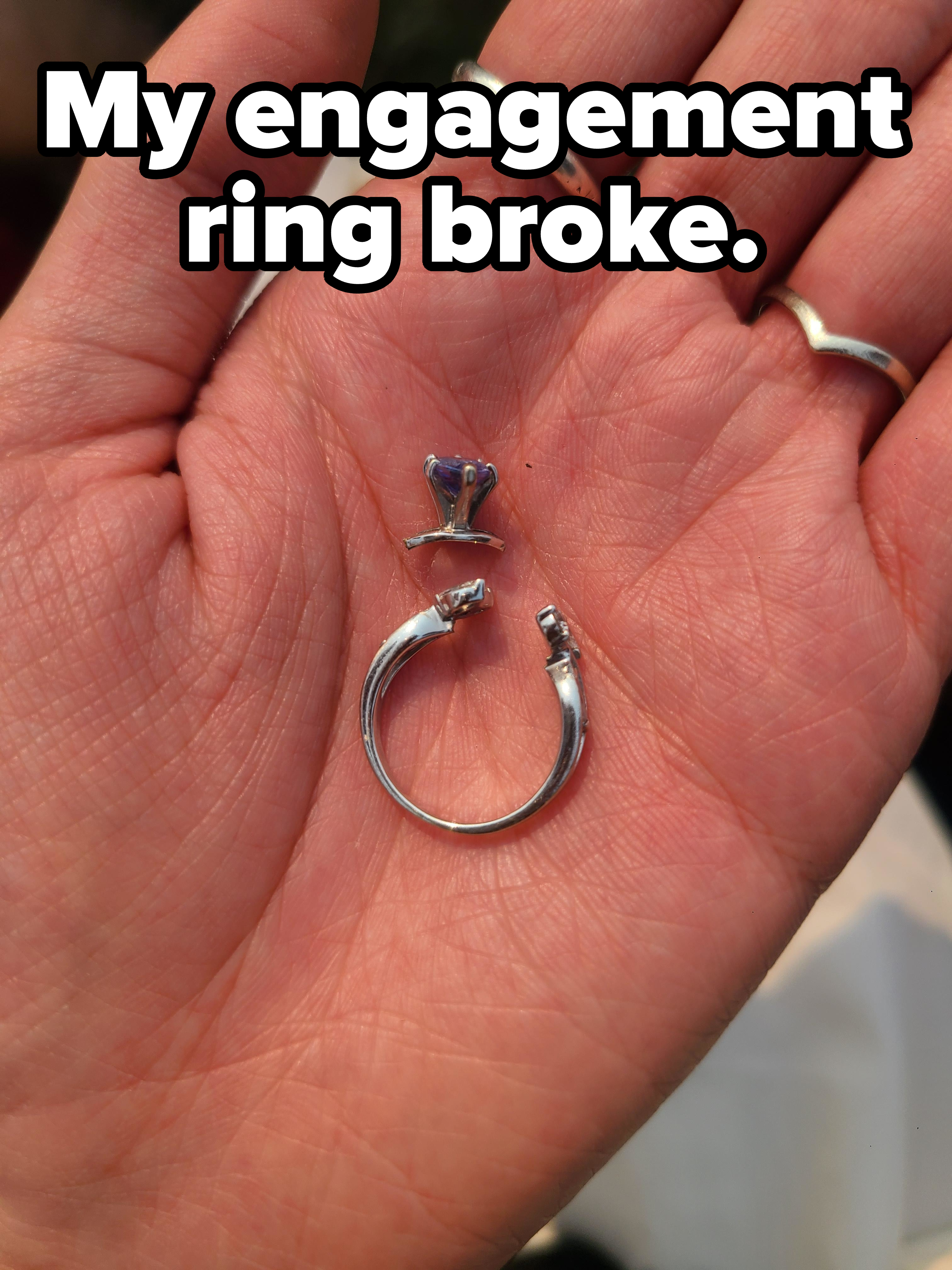 A broken engagement ring