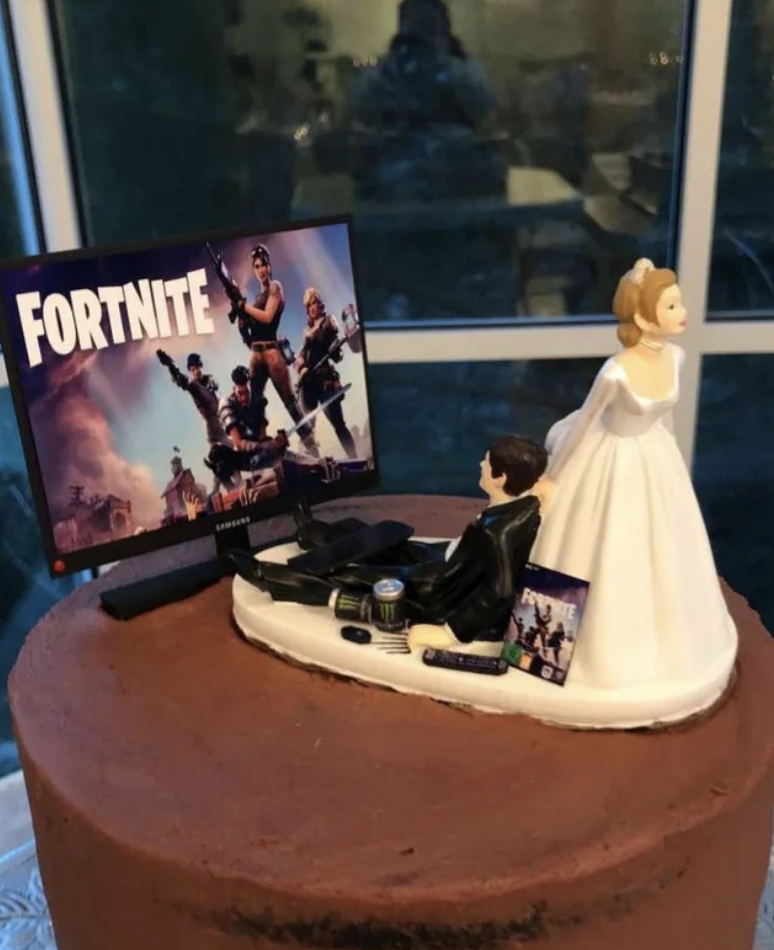 Funny Wedding Cake Toppers Game Over