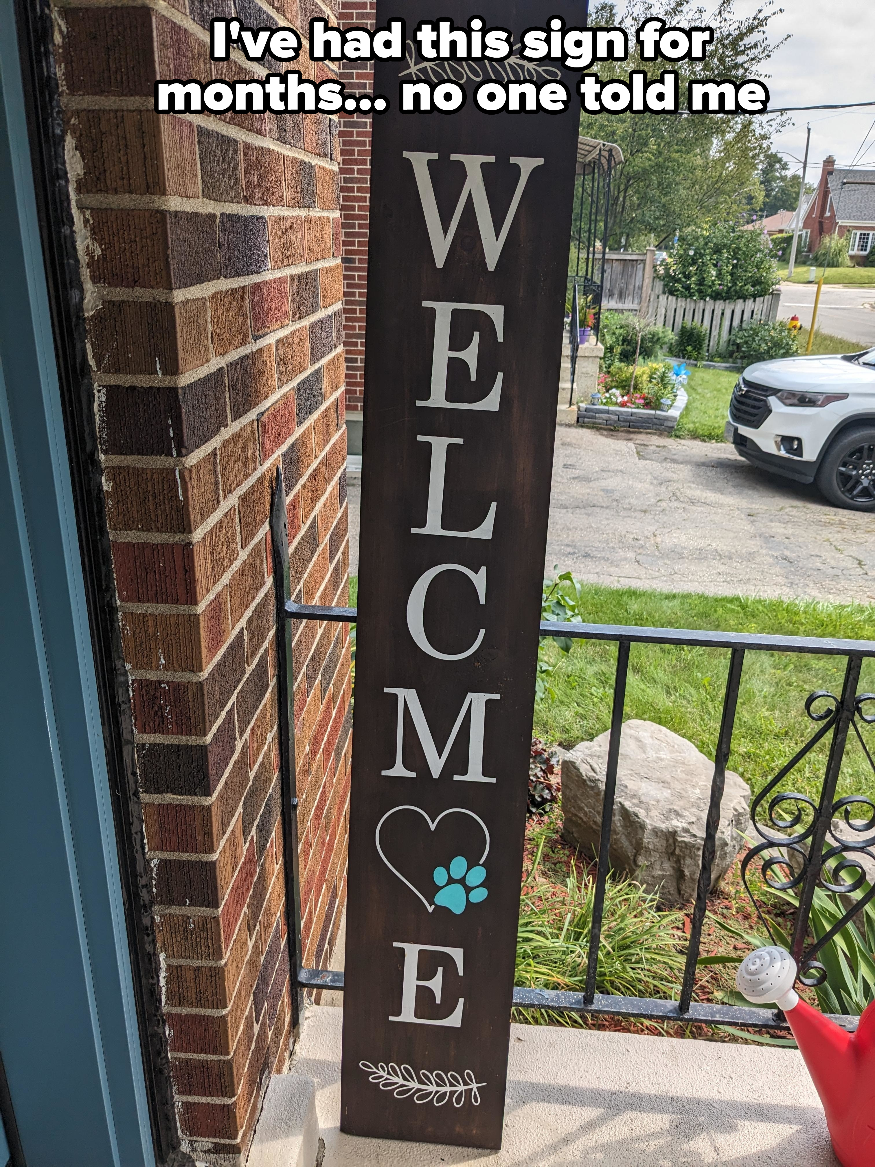 A welcome sign