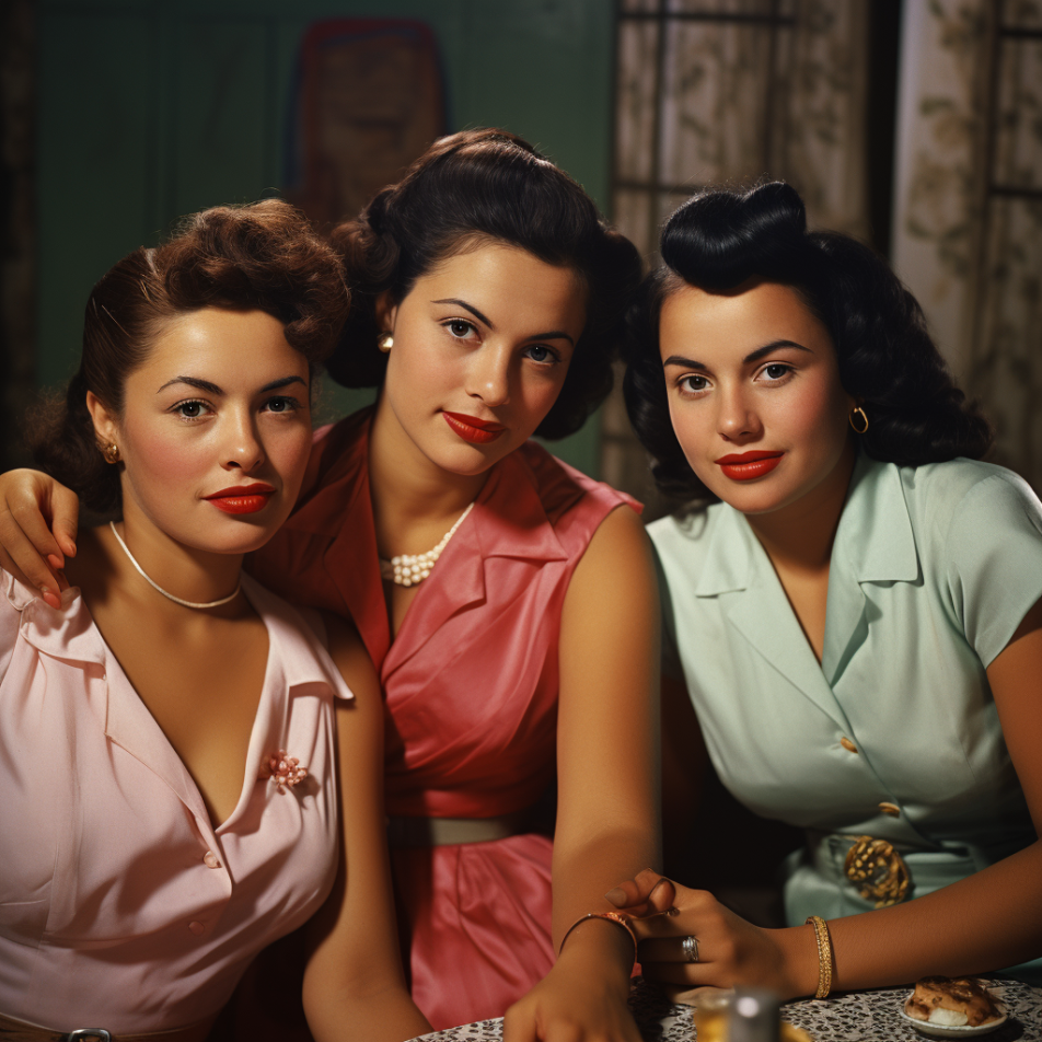 A group of hispanic women in the 1950s