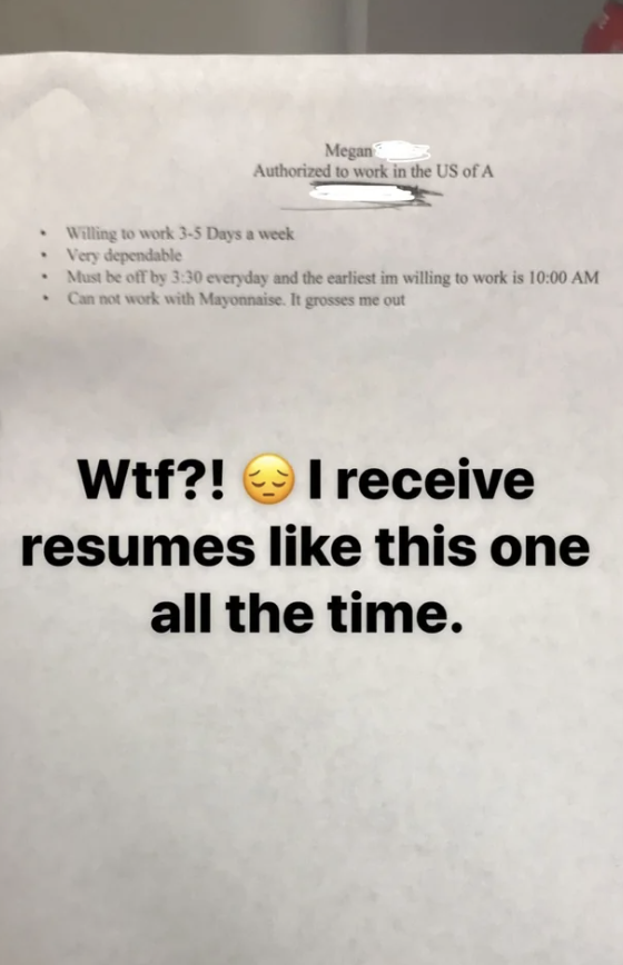 &quot;I receive resumes like this one all the time.&quot;