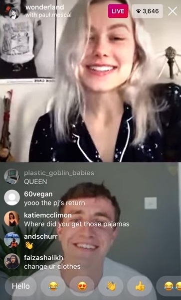Screenshot of the two smiling on the livestream