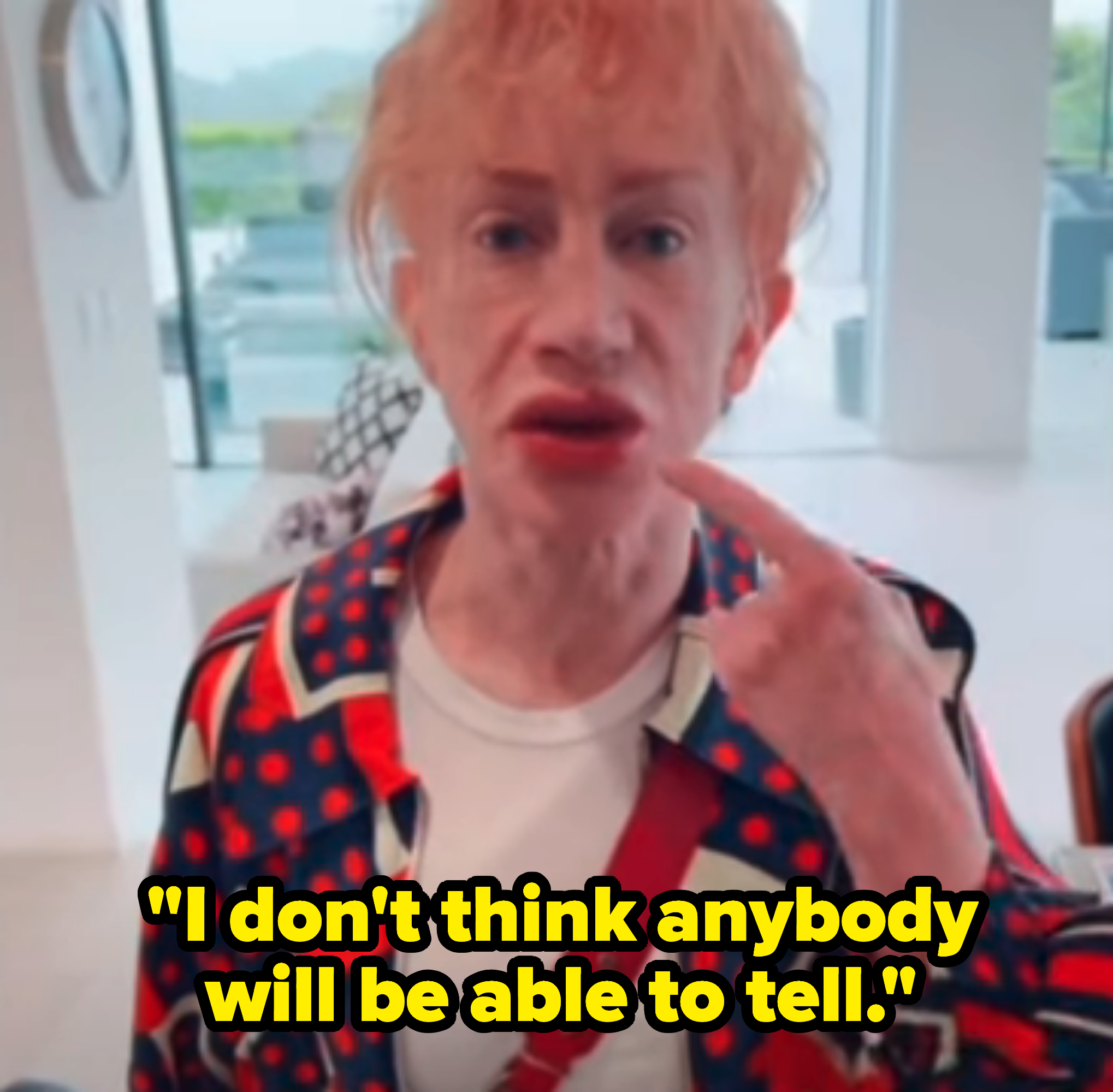 Kathy Griffin Reveals Clownish Pout After Getting Her Lips Tattooed