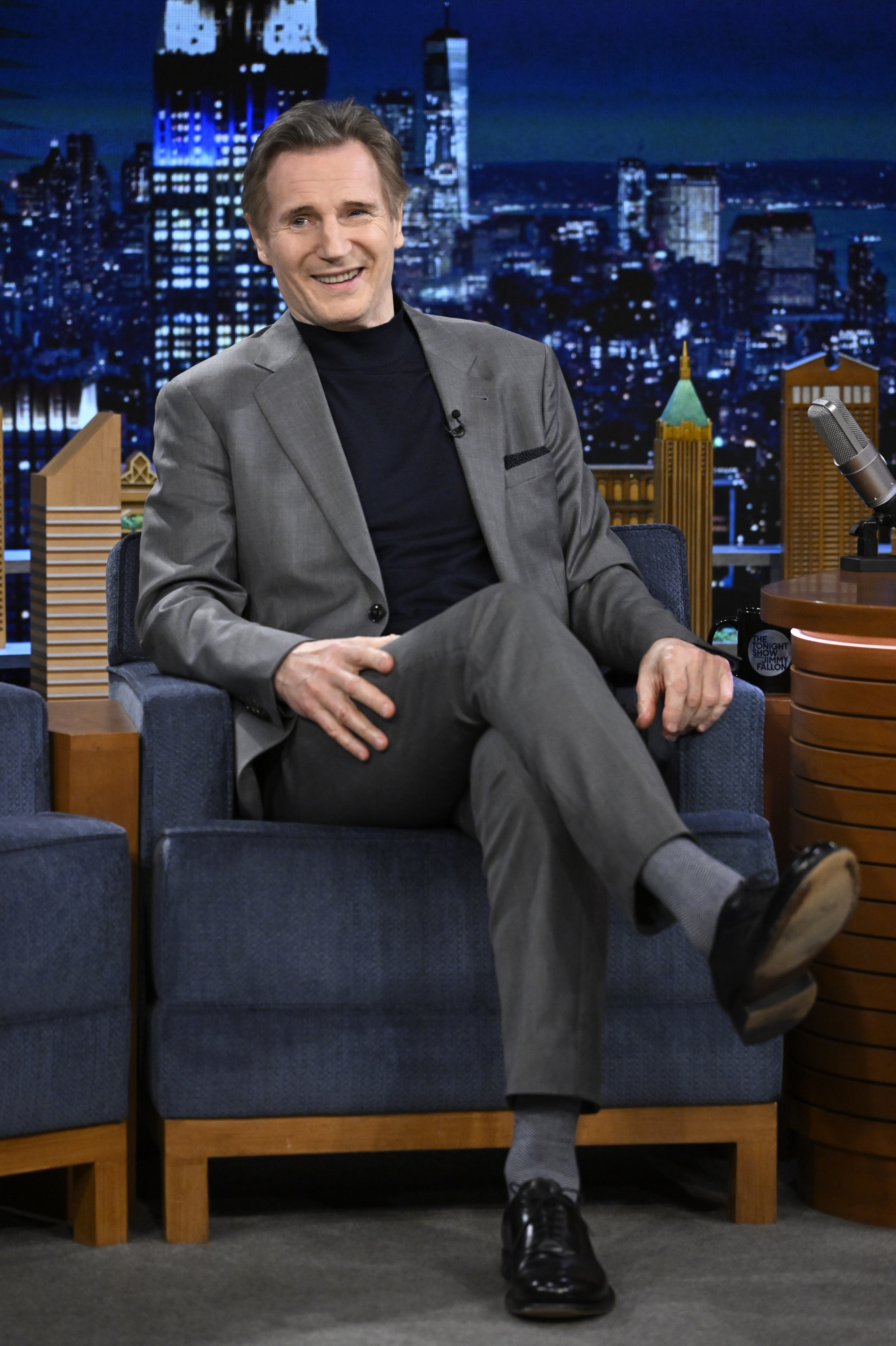 liam sitting during a late night show