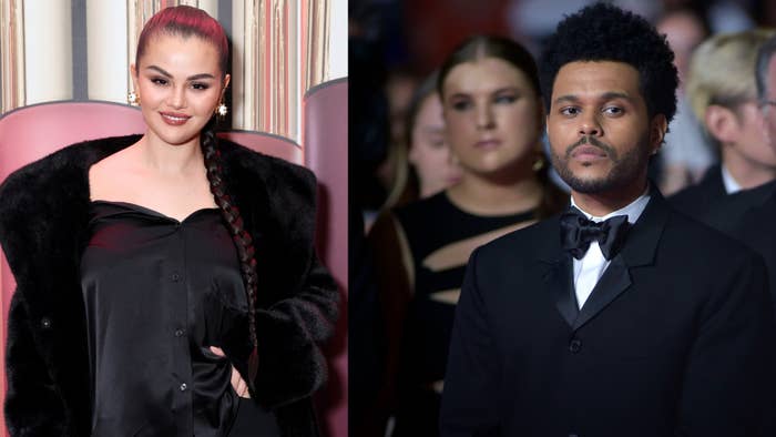 selena gomez and the weeknd are pictured