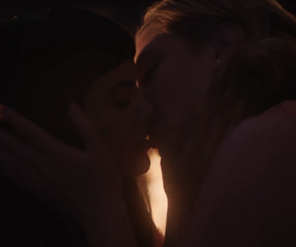 Closeup of Veronica and Betty kissing