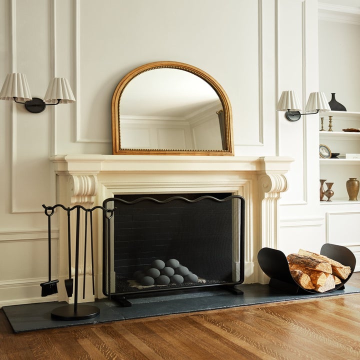 a gold mantel mirror