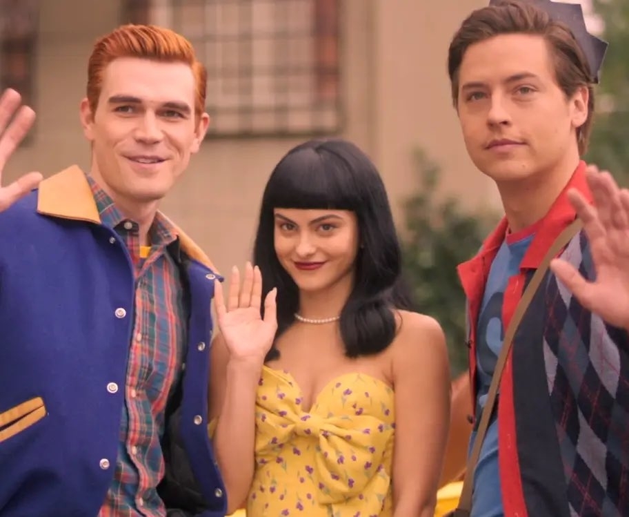 Closeup of Archie, Veronica, and Jughead