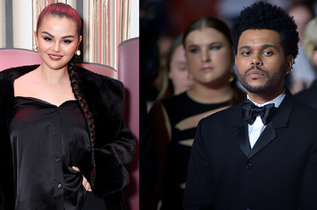 selena gomez and the weeknd are pictured