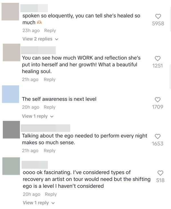 Screenshot of TikTok comments