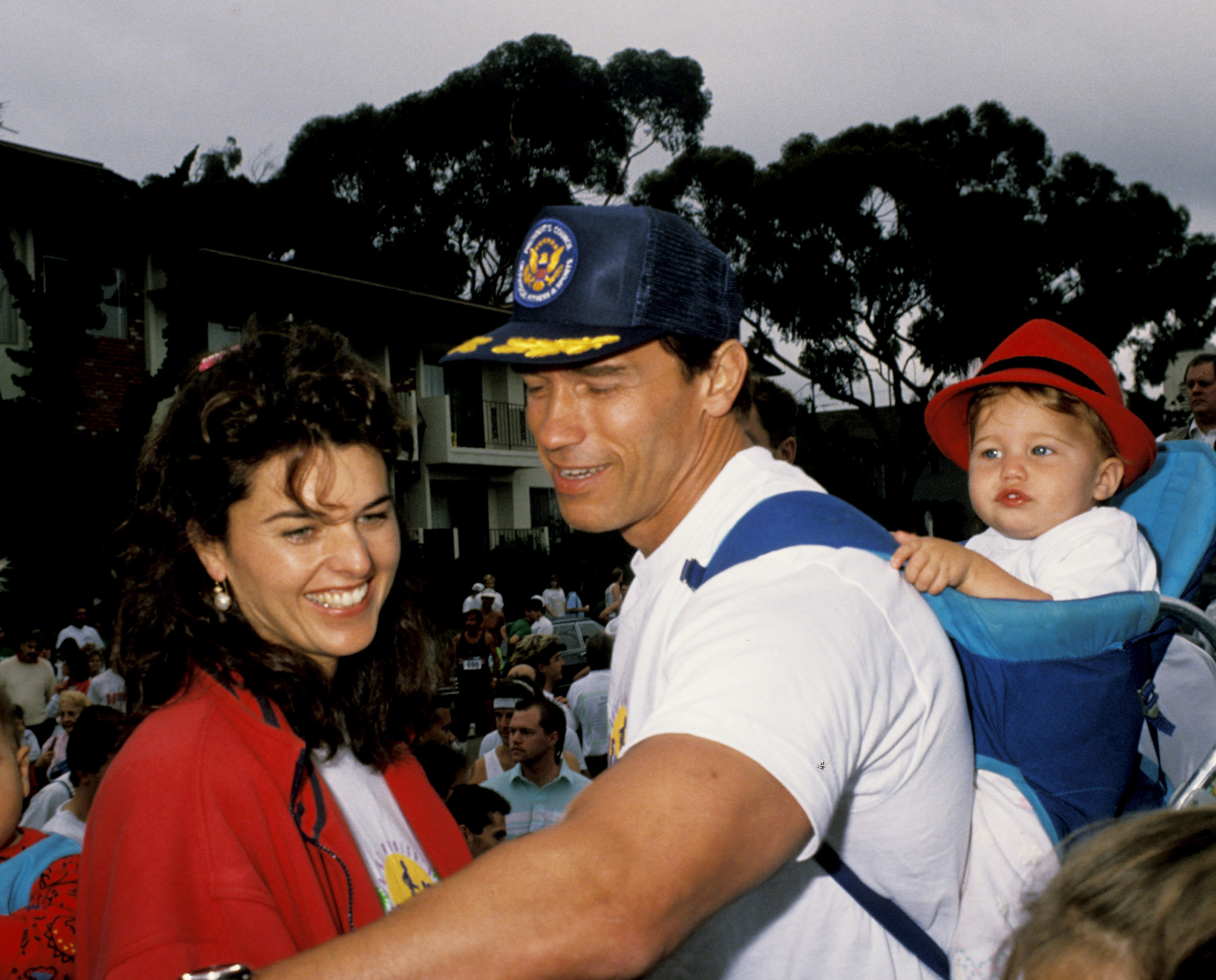 Maria Shriver, Arnold Schwarzenegger, and young Katherine