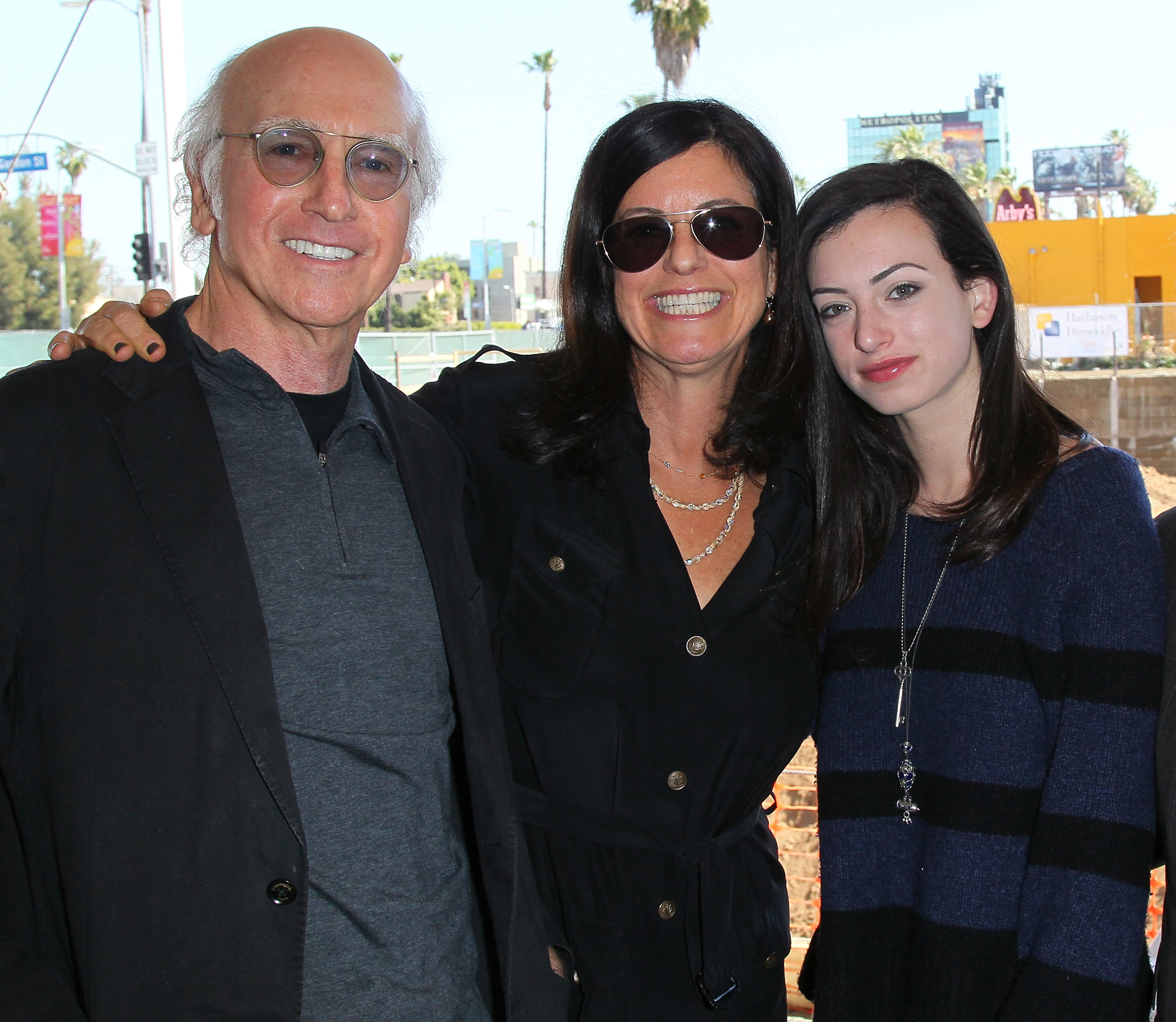 Larry David with his wife and daughter, Cazzie